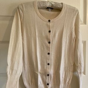 Ibex Women's Medium Birch (cream) Harmony Merino Cardigan